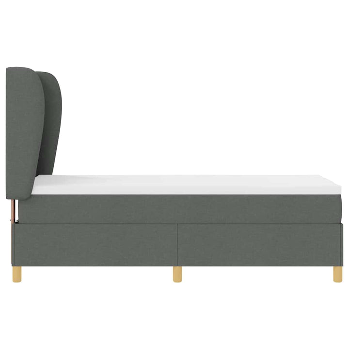 Box spring seng med hovedgærde Mørkegrå 200 x 80 cm Stof