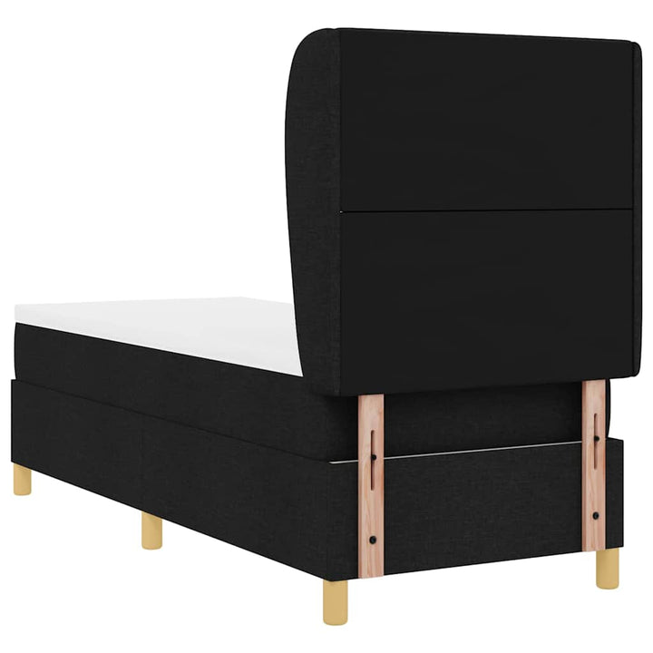 Box spring seng med hovedgærde Sort 200 x 80 cm Stof