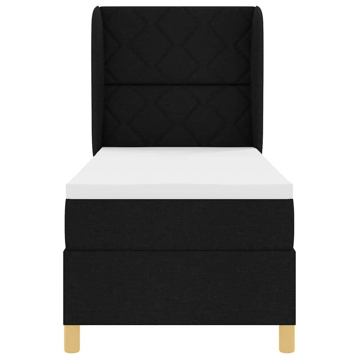 Box spring seng med hovedgærde Sort 200 x 80 cm Stof