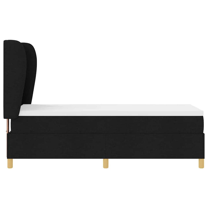 Box spring seng med hovedgærde Sort 200 x 80 cm Stof