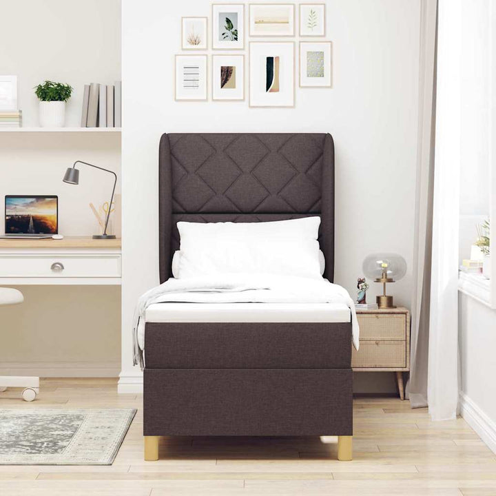 Box spring seng med pude Mørk Brun 200 x 80 cm Stof