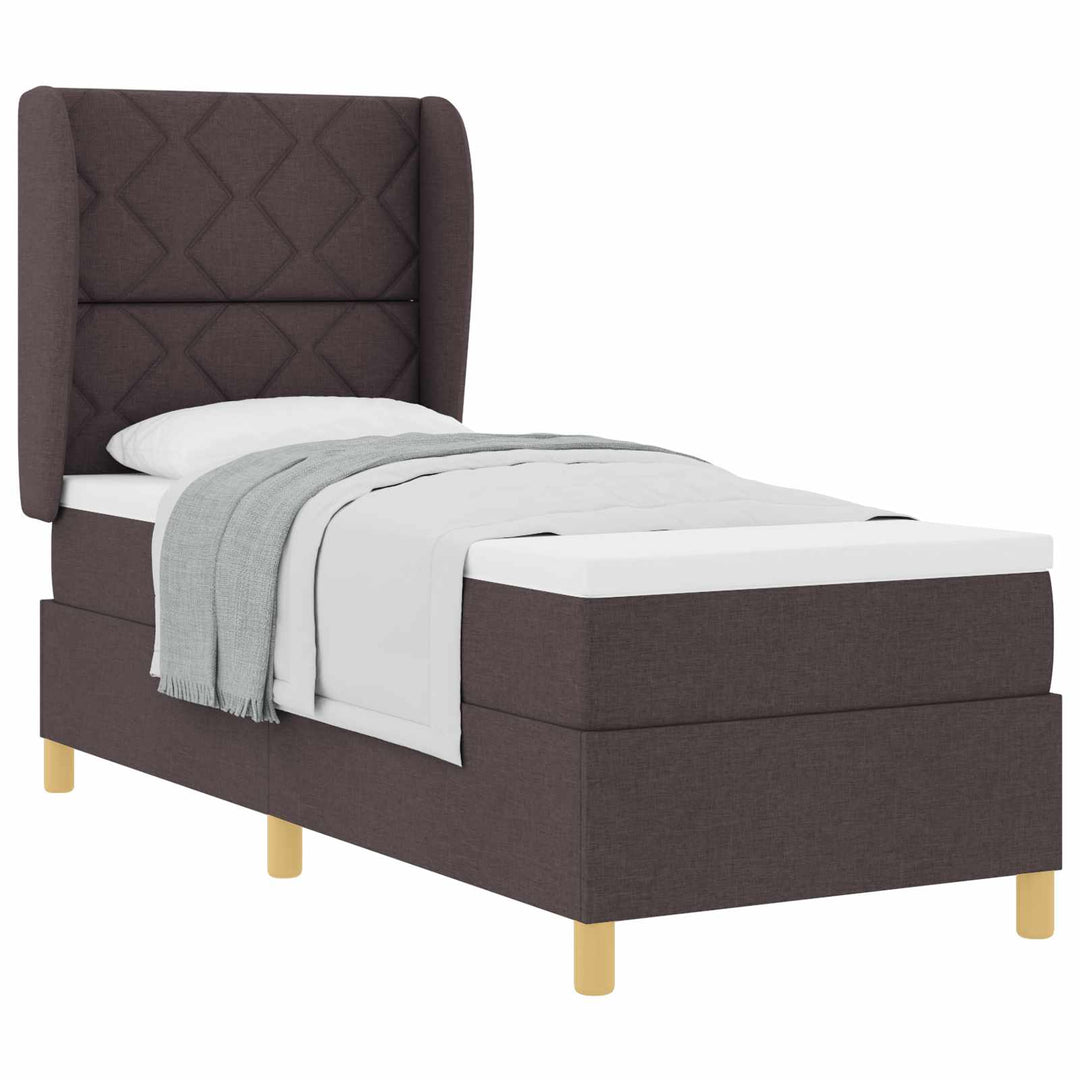 Box spring seng med pude Mørk Brun 200 x 80 cm Stof