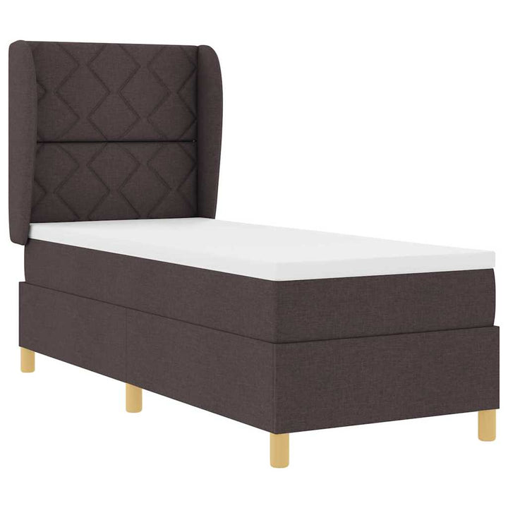 Box spring seng med pude Mørk Brun 200 x 80 cm Stof