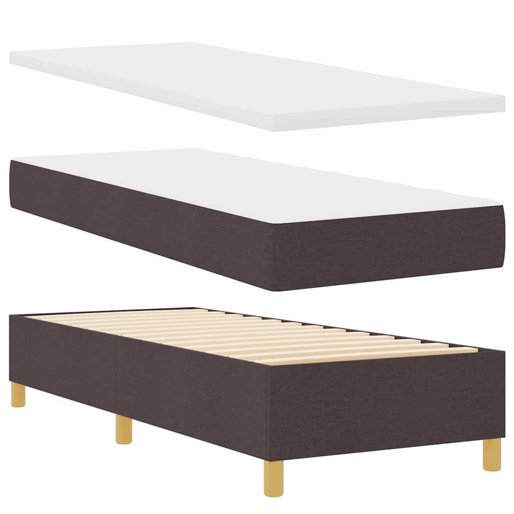 Box spring seng med pude Mørk Brun 200 x 80 cm Stof