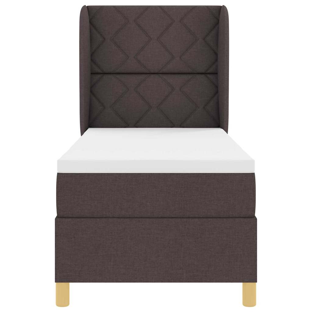 Box spring seng med pude Mørk Brun 200 x 80 cm Stof