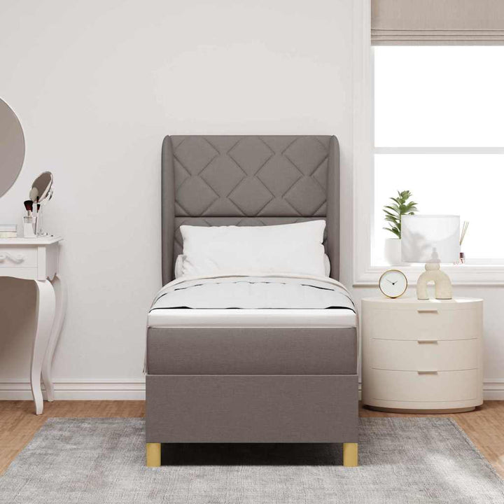 Box spring seng med madras Gråbrun 200 x 80 cm Stof