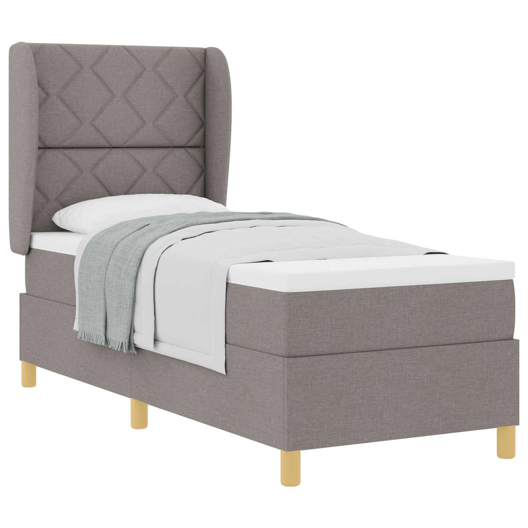 Box spring seng med madras Gråbrun 200 x 80 cm Stof