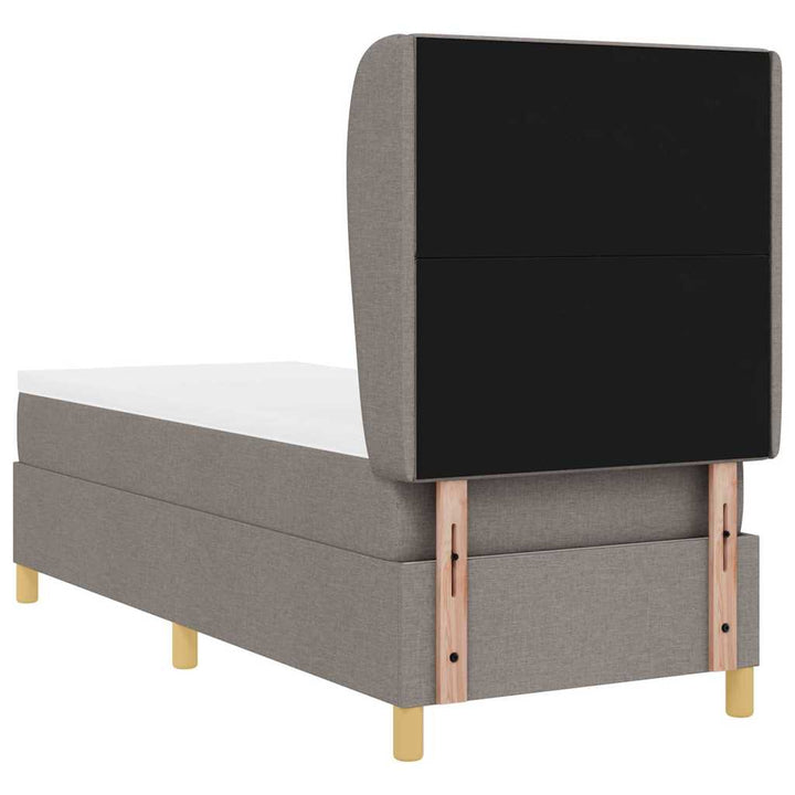 Box spring seng med madras Gråbrun 200 x 80 cm Stof