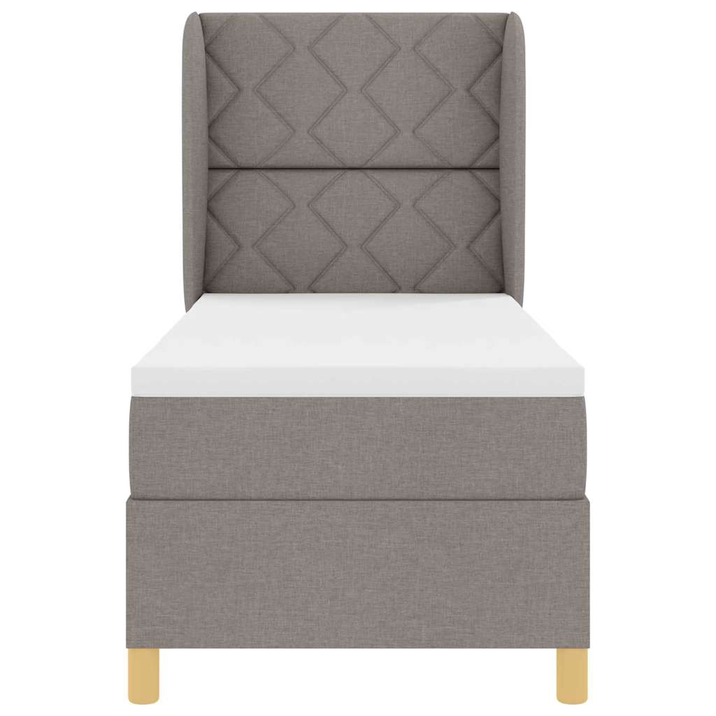 Box spring seng med madras Gråbrun 200 x 80 cm Stof