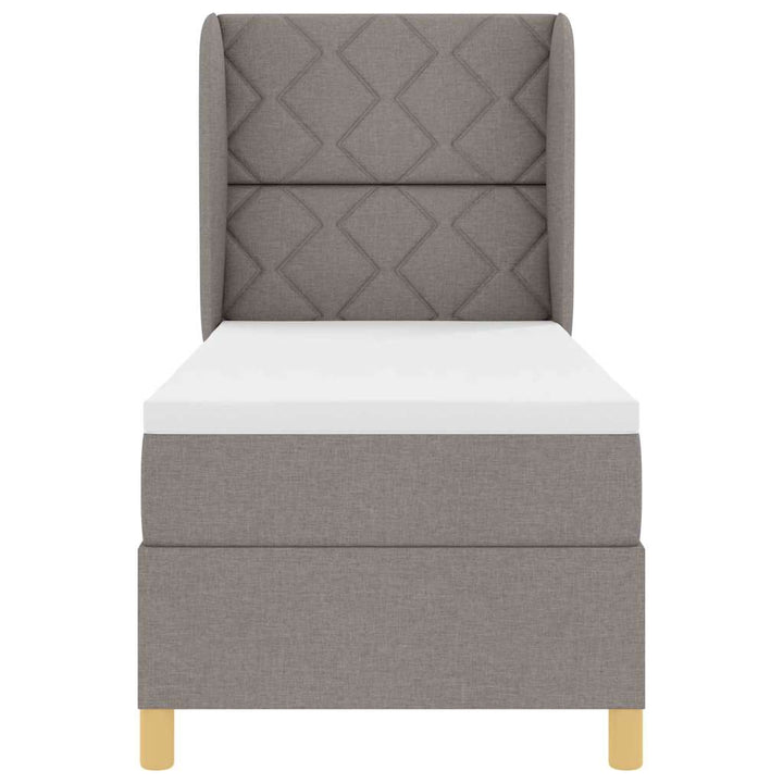 Box spring seng med madras Gråbrun 200 x 80 cm Stof