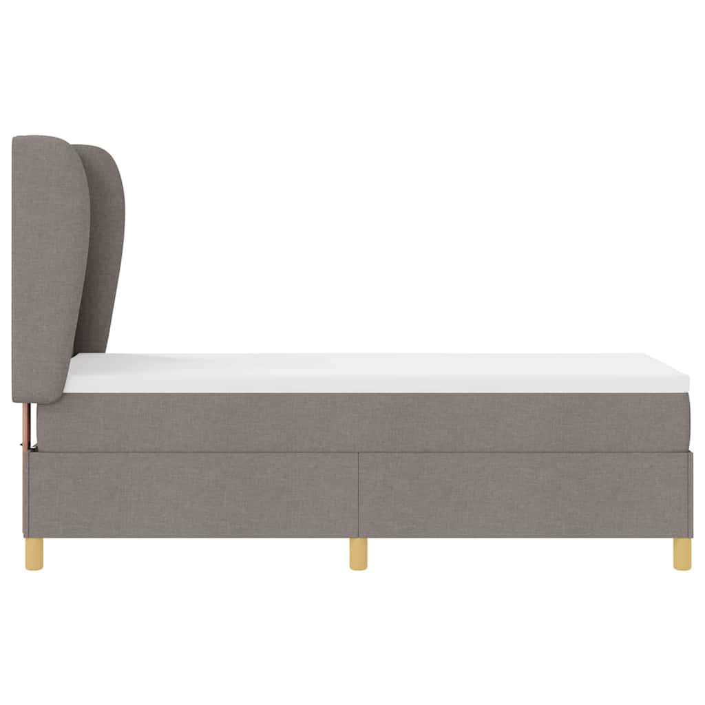 Box spring seng med madras Gråbrun 200 x 80 cm Stof