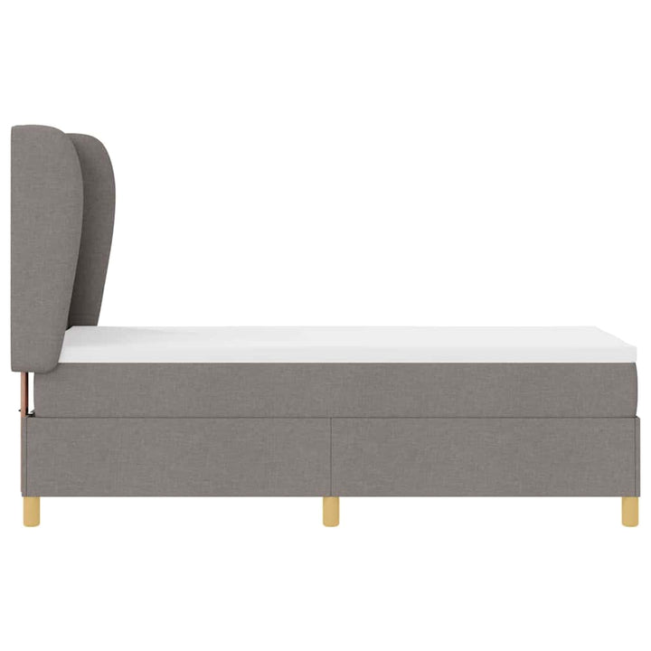 Box spring seng med madras Gråbrun 200 x 80 cm Stof