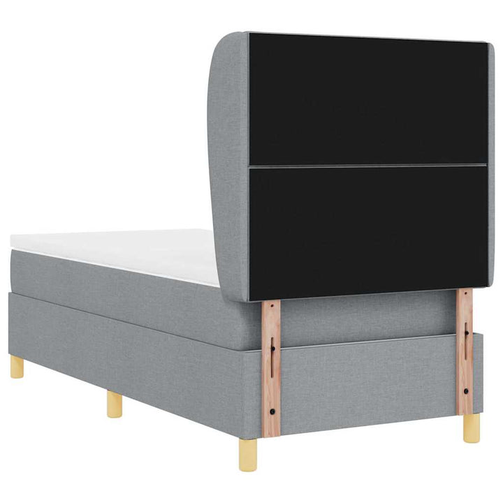 Box spring seng med hovedgærde Lysegrå 190 x 90 cm Stof