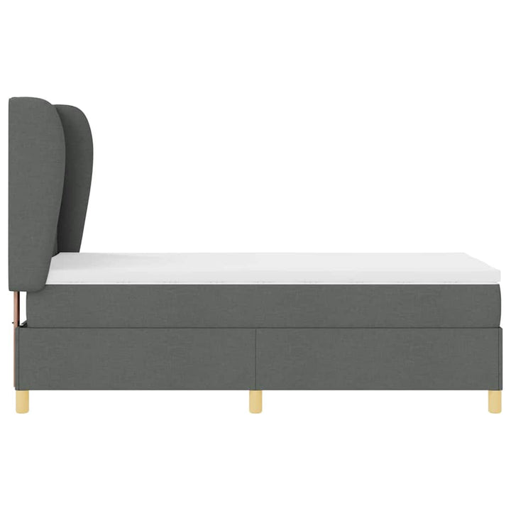 Box spring seng med hovedgærde Mørkegrå 190 x 90 cm Stof