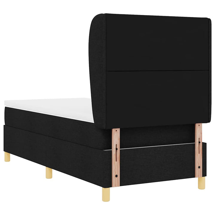 Box spring seng med hovedgærde Sort 190 x 90 cm Stof