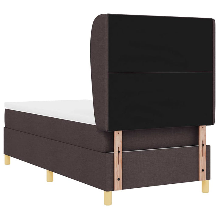 Box spring seng med hovedgærde Mørk Brun 190 x 90 cm Stof