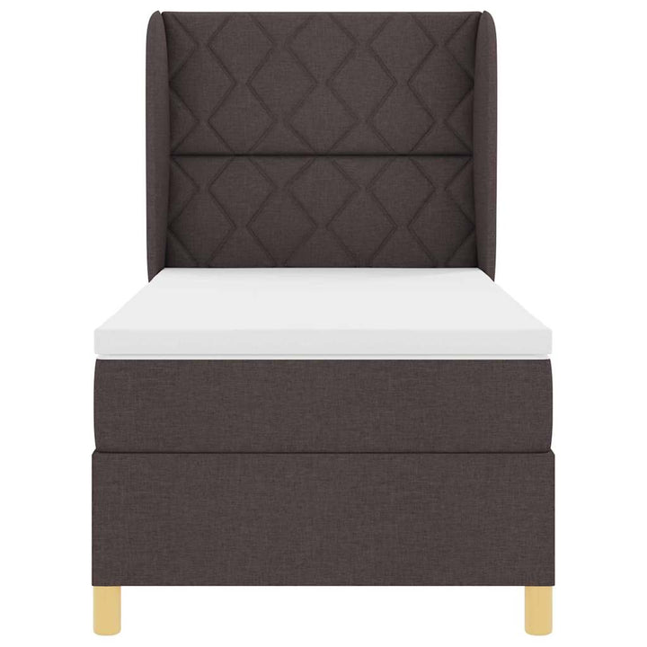 Box spring seng med hovedgærde Mørk Brun 190 x 90 cm Stof