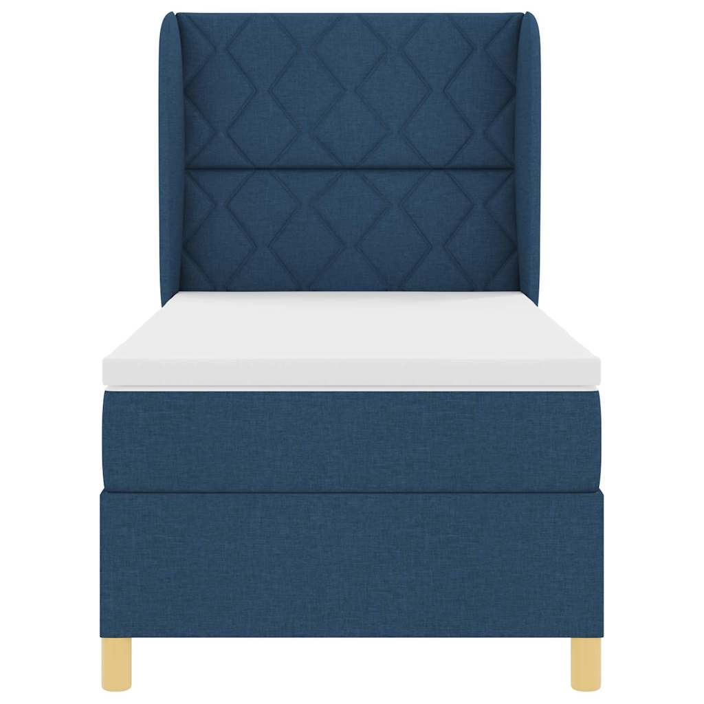 Box spring seng med hovedgærde Blå 190 x 90 cm Stof