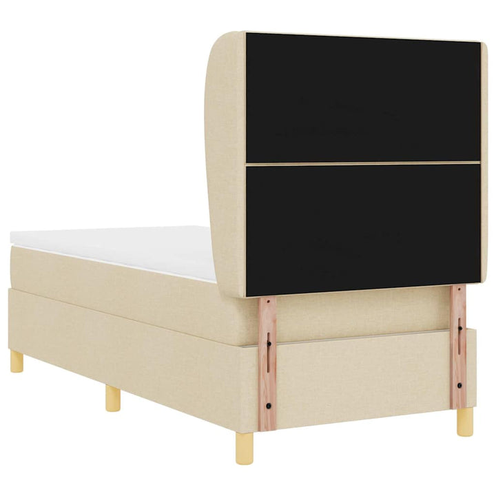 Box spring seng med hovedgærde Creme 200 x 90 cm Stof