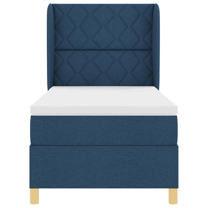 Box spring seng med hovedgærde Blå 200 x 90 cm Stof