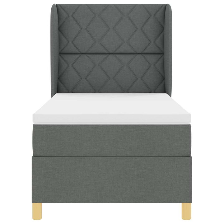 Box spring seng med hovedgærde Mørkegrå 200 x 100 cm Stof