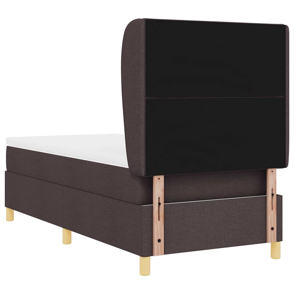 Box spring seng med madras Mørk Brun 200 x 100 cm Stof