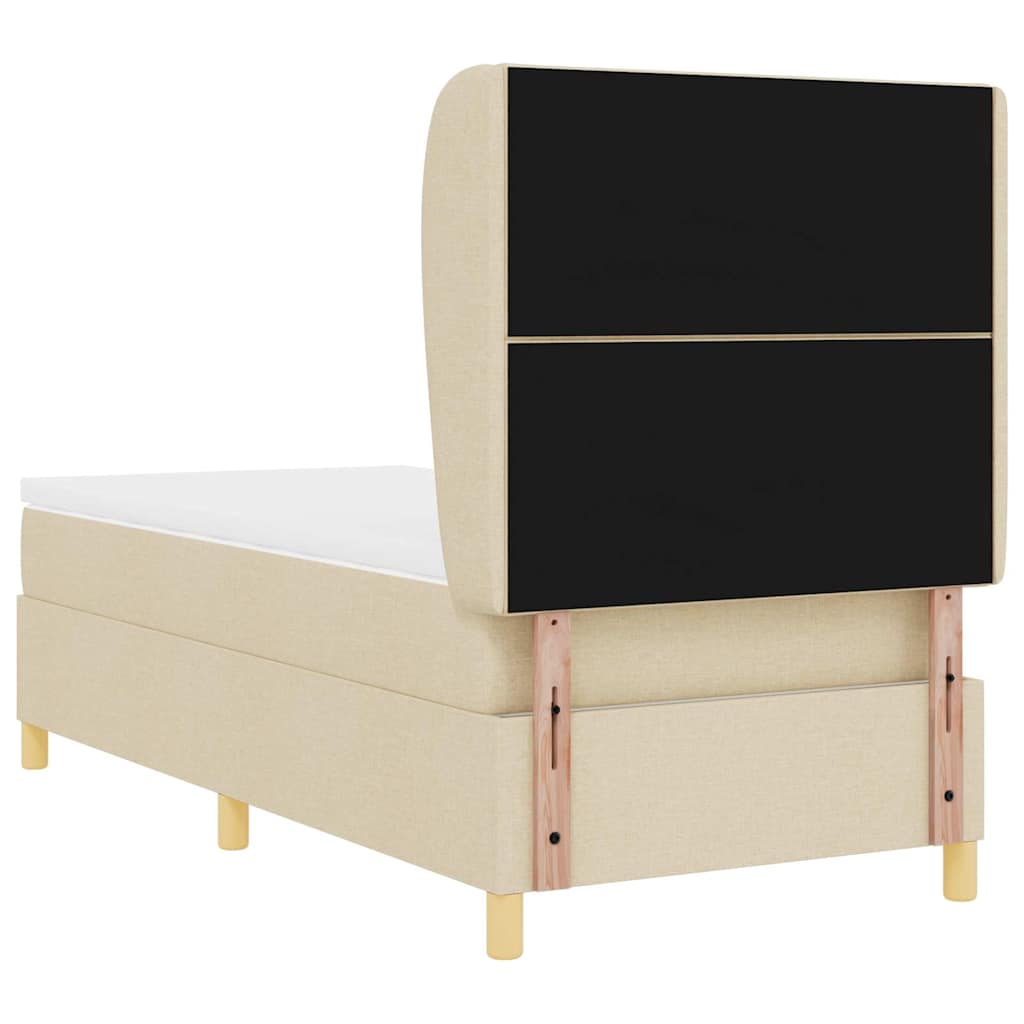 Box spring seng med madras Creme 200 x 100 cm Stof