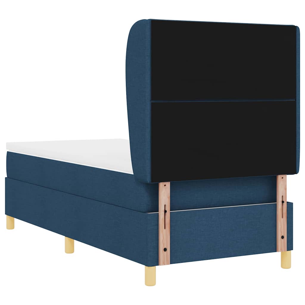 Box spring seng med madras med hovedgærde Blå 200 x 100 cm Stof