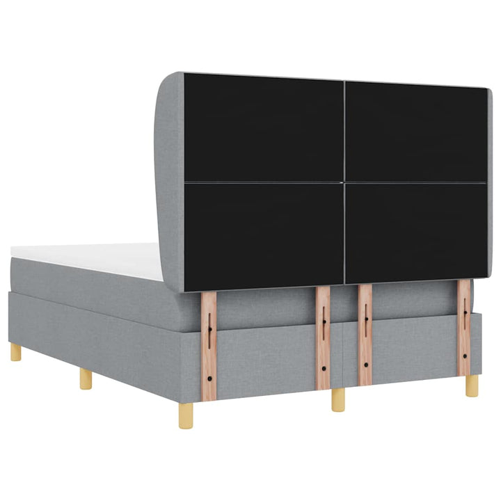 Box spring seng med hovedgærde Lysegrå 190 x 140 cm Stof