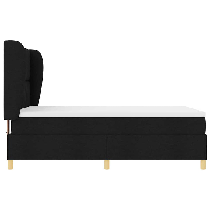 Box spring seng med hovedgærde Sort 190 x 140 cm Stof
