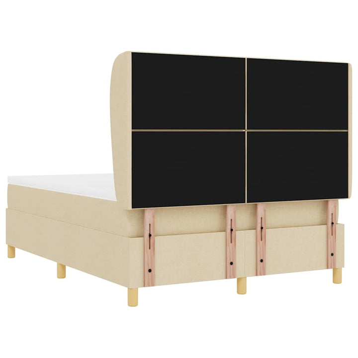 Box spring seng med hovedgærde Creme 190 x 140 cm Stof