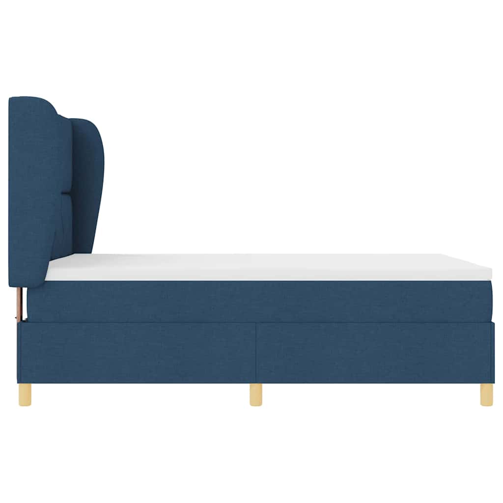 Box spring seng med hovedgærde Blå 190 x 140 cm Stof
