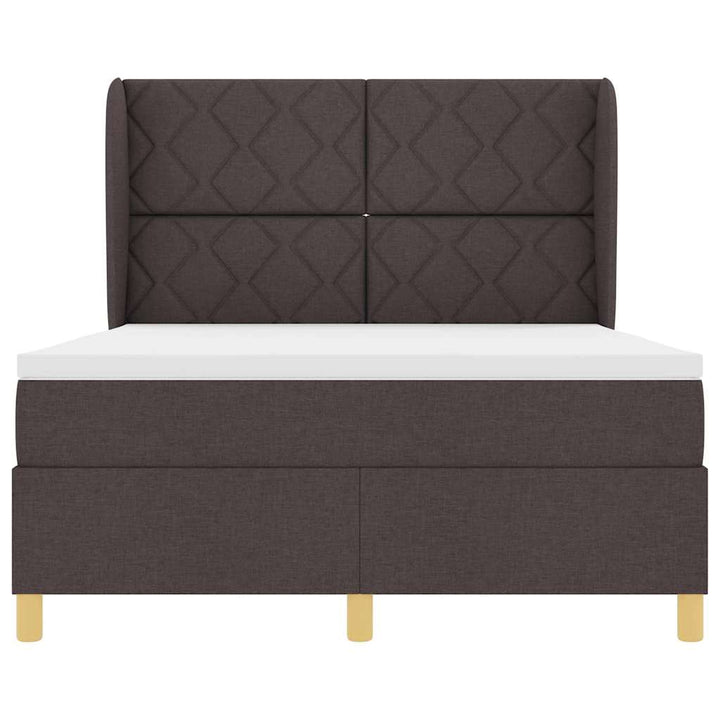 Box spring seng med hovedgærde Mørk Brun 200 x 140 cm Stof