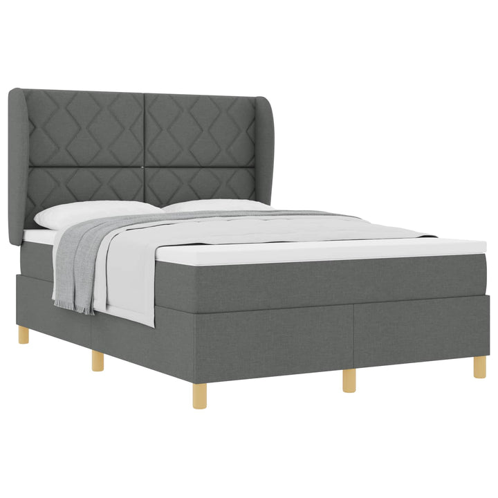 Box spring seng med hovedgærde Mørkegrå 200 x 160 cm Stof