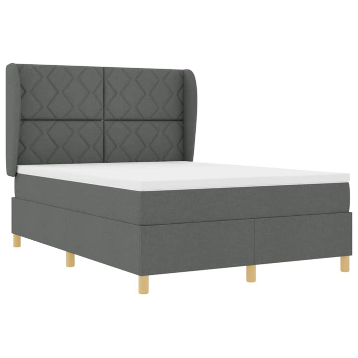 Box spring seng med hovedgærde Mørkegrå 200 x 160 cm Stof