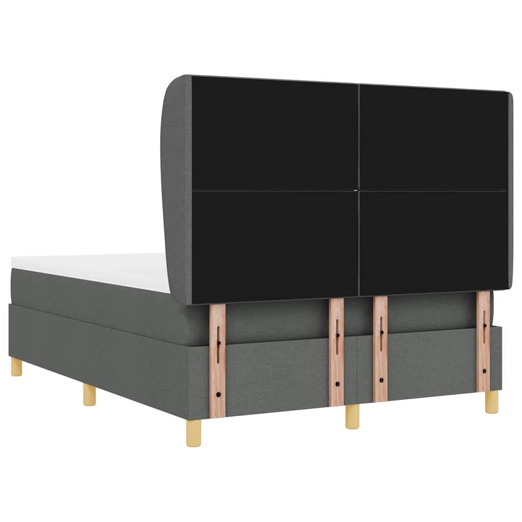 Box spring seng med hovedgærde Mørkegrå 200 x 160 cm Stof