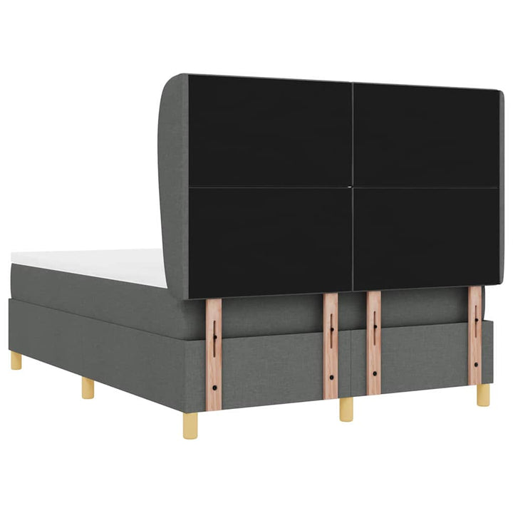 Box spring seng med hovedgærde Mørkegrå 200 x 160 cm Stof