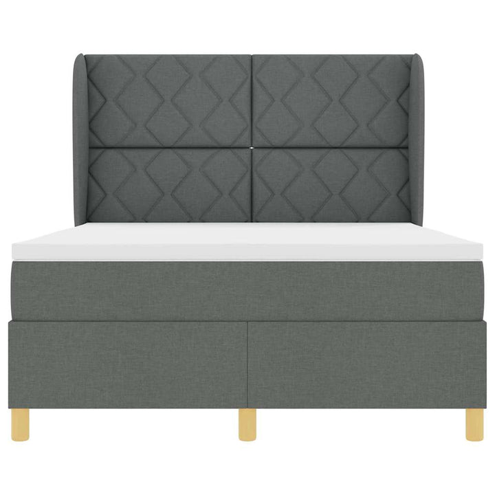 Box spring seng med hovedgærde Mørkegrå 200 x 160 cm Stof