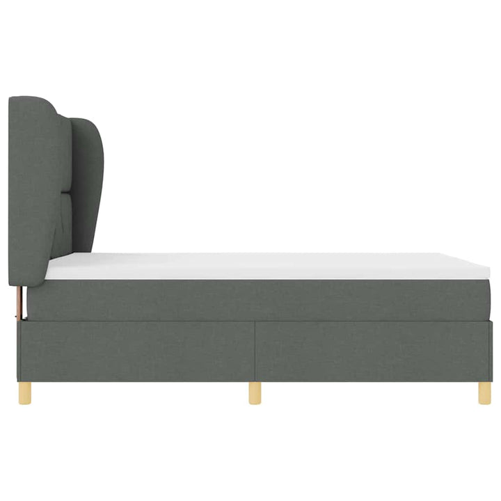 Box spring seng med hovedgærde Mørkegrå 200 x 160 cm Stof