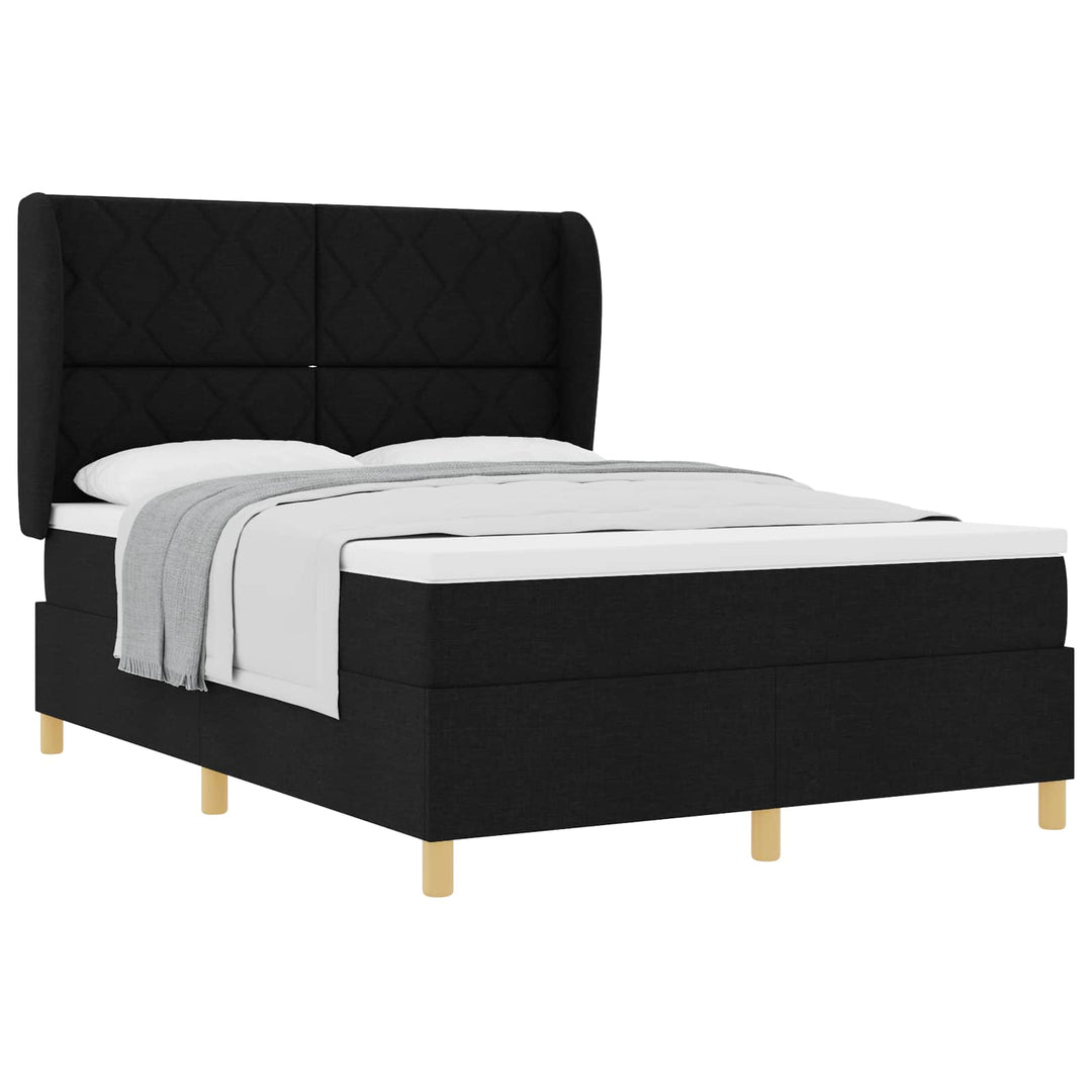 Box spring seng med hovedgærde Sort 200 x 160 cm Stof