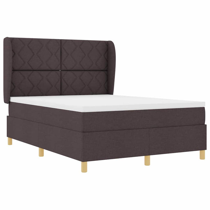 Box spring seng med hovedgærde Mørk Brun 200 x 160 cm Stof
