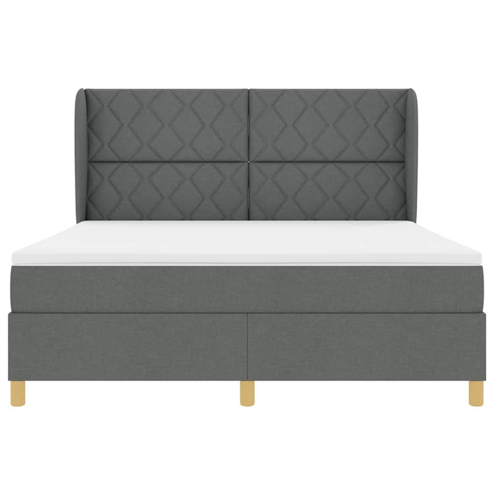 Box spring seng med hovedgærde Mørkegrå 200 x 180 cm Stof