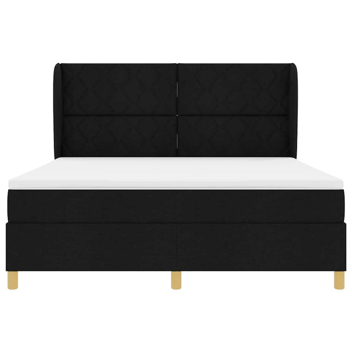 Box spring seng med hovedgærde Sort 200 x 180 cm Stof