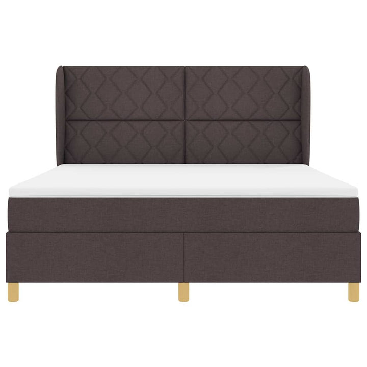 Box spring seng med hovedgærde Mørk Brun 200 x 180 cm Stof
