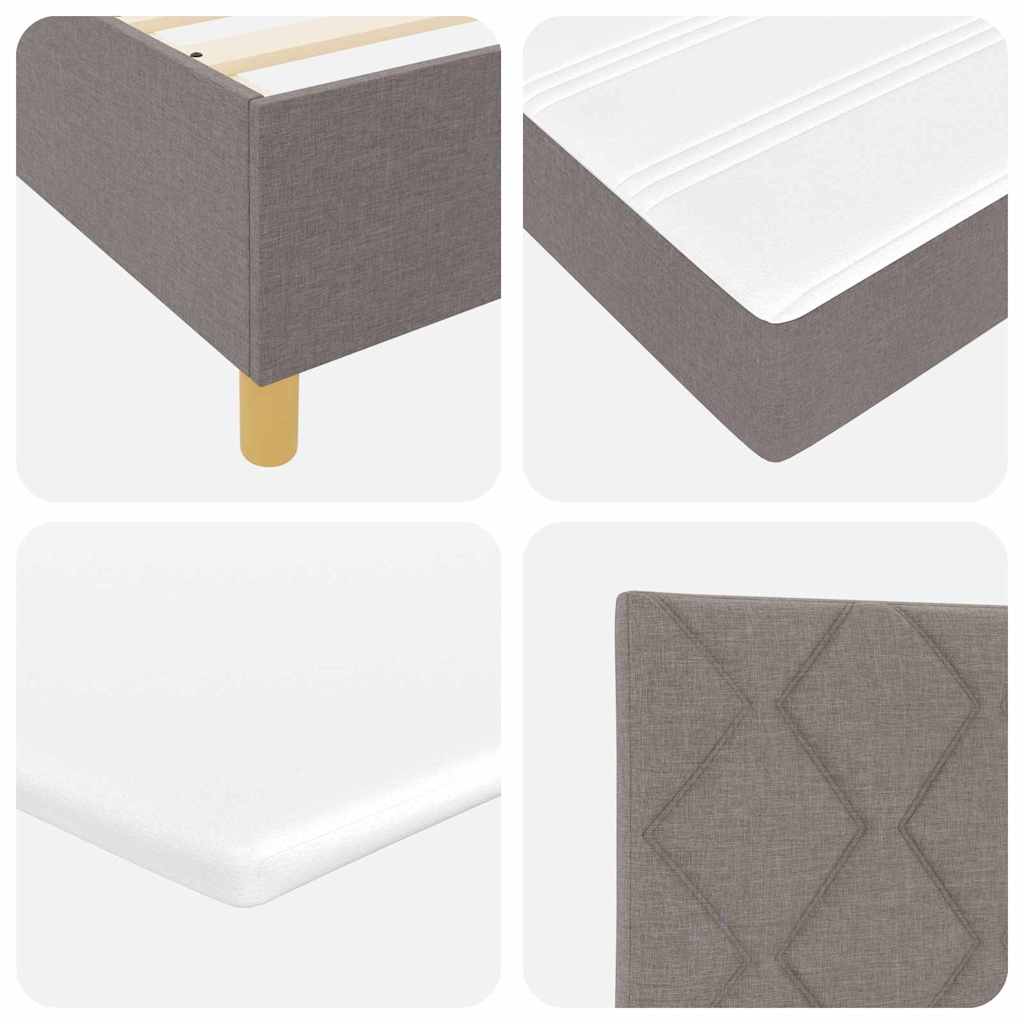 Box spring seng med hovedgærde Gråbrun 200 x 180 cm Stof