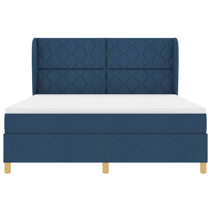 Box spring seng med pude med hovedgærde Blå 200 x 180 cm Stof