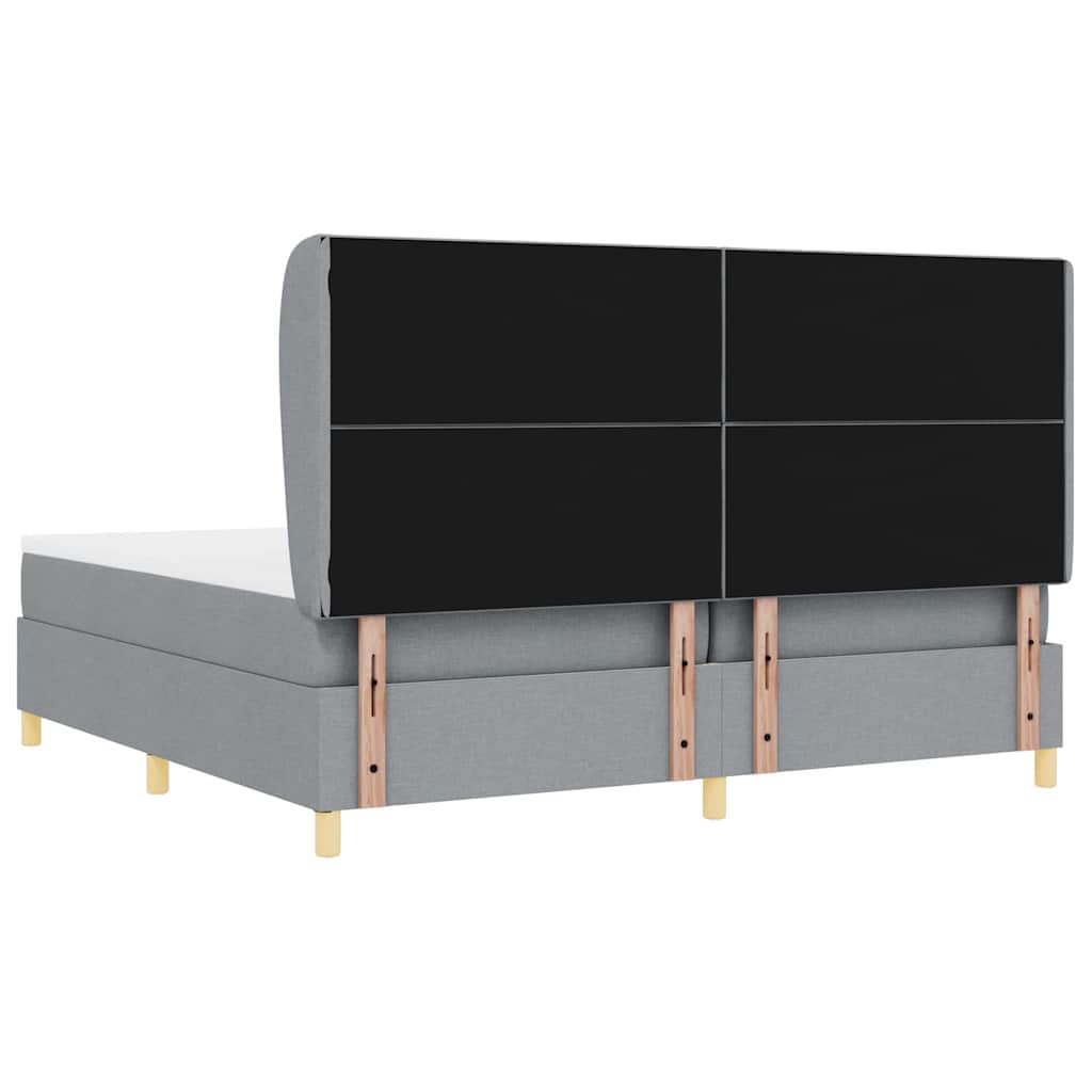 Box spring seng med madras Lysegrå 200 x 200 cm Stof