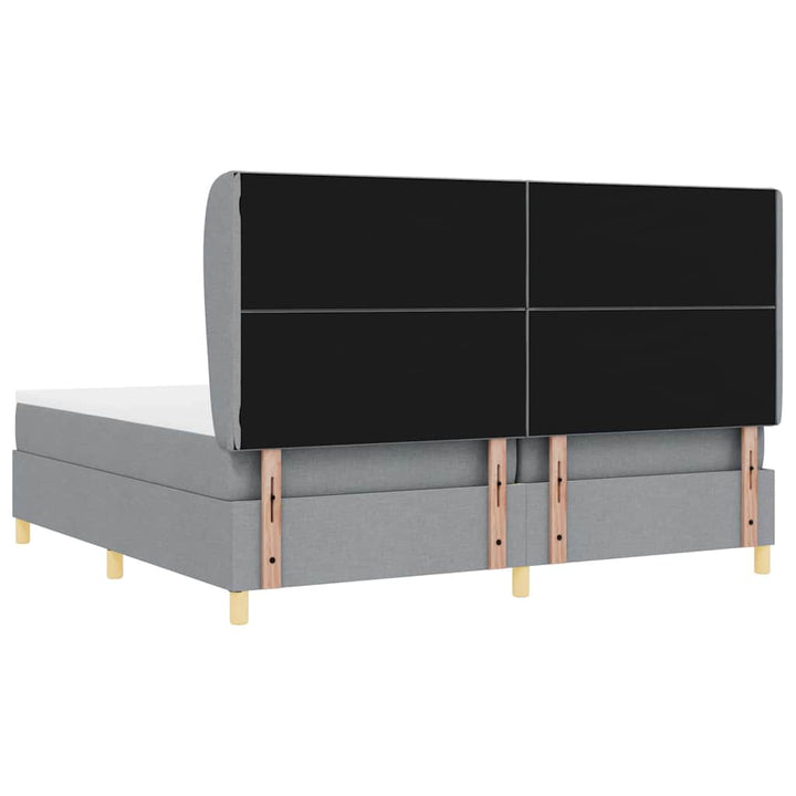 Box spring seng med madras Lysegrå 200 x 200 cm Stof