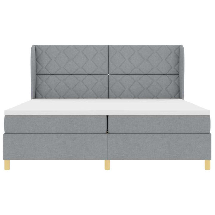 Box spring seng med madras Lysegrå 200 x 200 cm Stof
