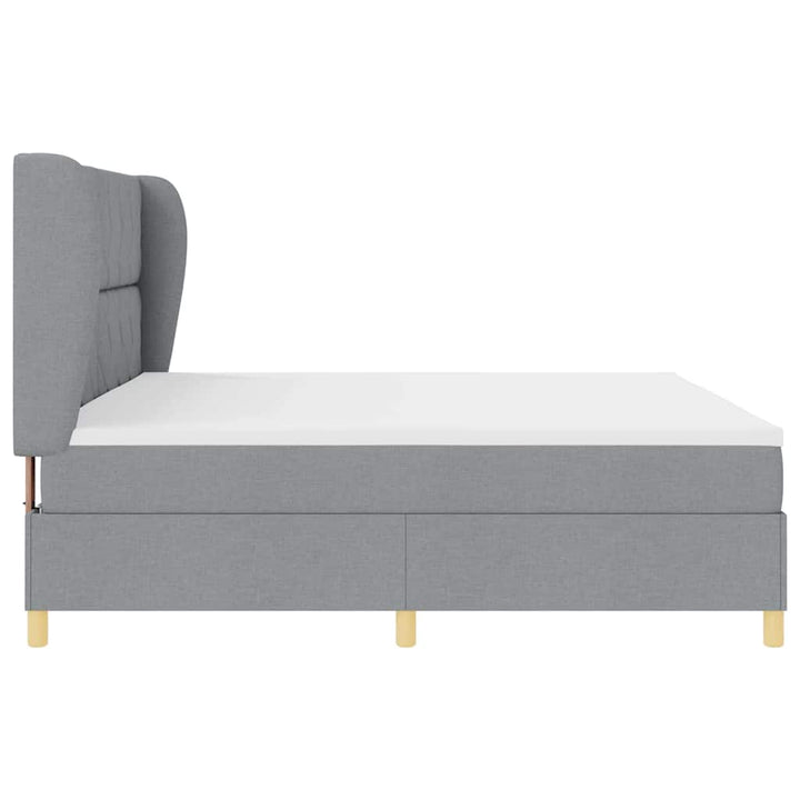 Box spring seng med madras Lysegrå 200 x 200 cm Stof